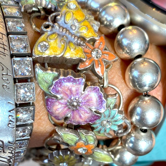 Brighton FLUTTER FANTASY Butterfly Flower BeeNecklace Bracelet Earrings RARE - Picture 11 of 17